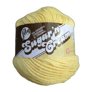Lily Cotton Sugar 'n Cream Yarn Solids Yellow 102018-18010 4 oz 200 yds worsted